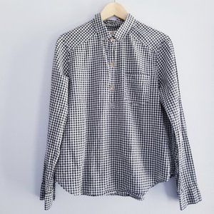 Hollister Black Gingham Popover Shirt Large